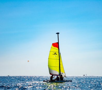 Catamaran baptism with skipper